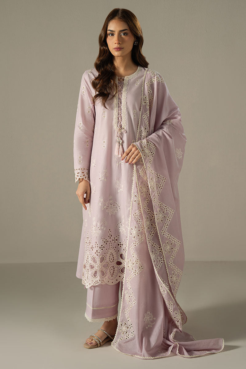 Cross Stitch | Chikankari Lawn 25 | LILAC BLOOM - House Of Anaya