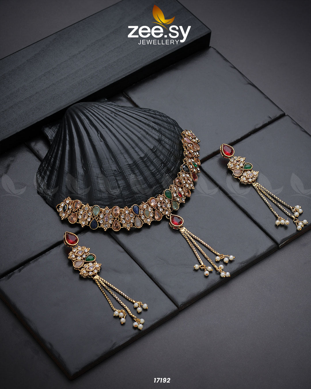 Lustrous Gemstones Necklace - Libasekhas