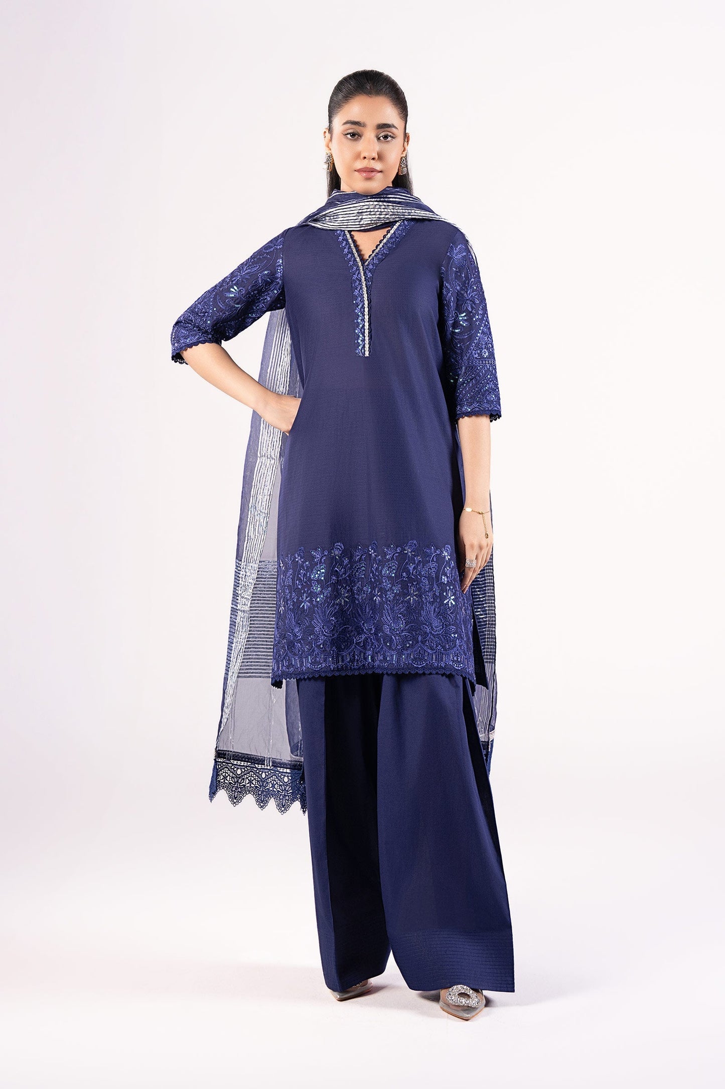 Maria B | Basics RTW | 3 Pc Embroidered Dobby Suit | MB-CS25-137