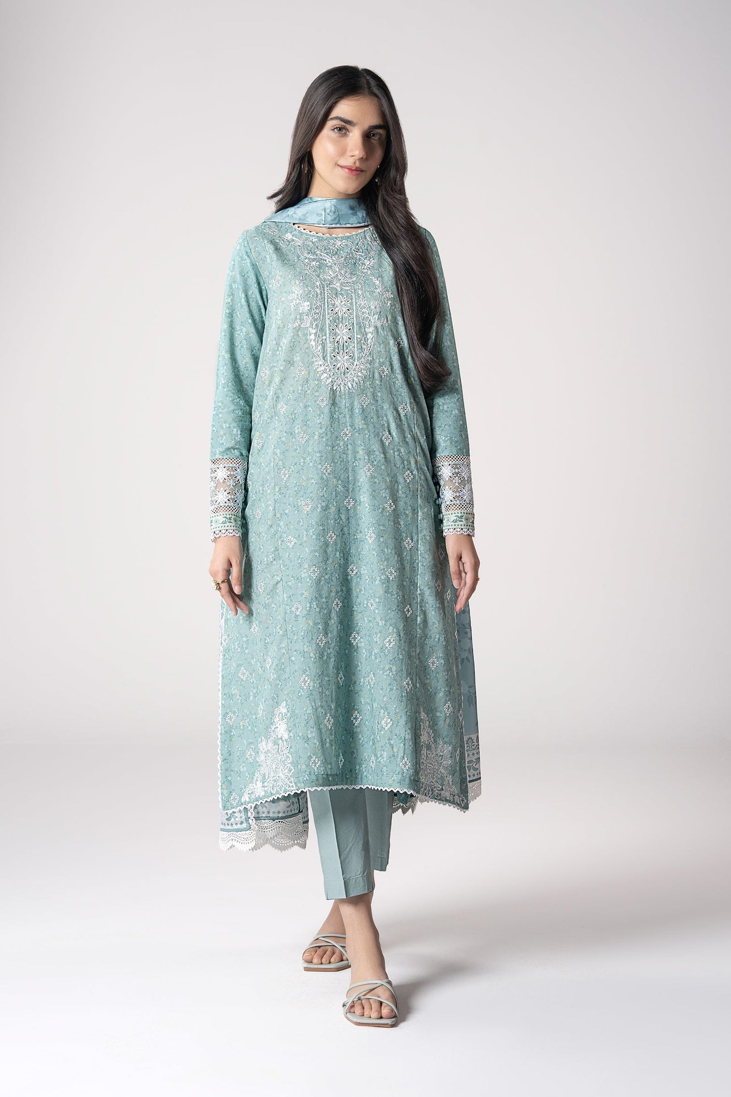 Maria B | Basics RTW | 3 Pc Embroidered Mesh Lurex Dots Suit | MB-CS25-142