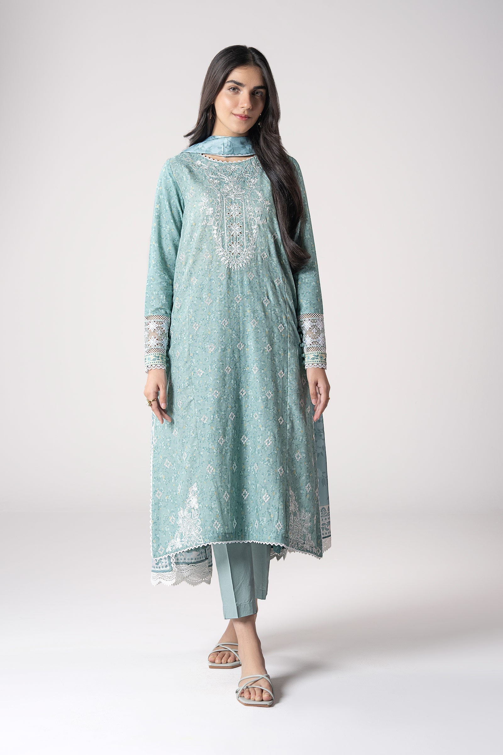Maria B | Basics RTW | 3 Pc Embroidered Mesh Lurex Dots Suit | MB-CS25-142