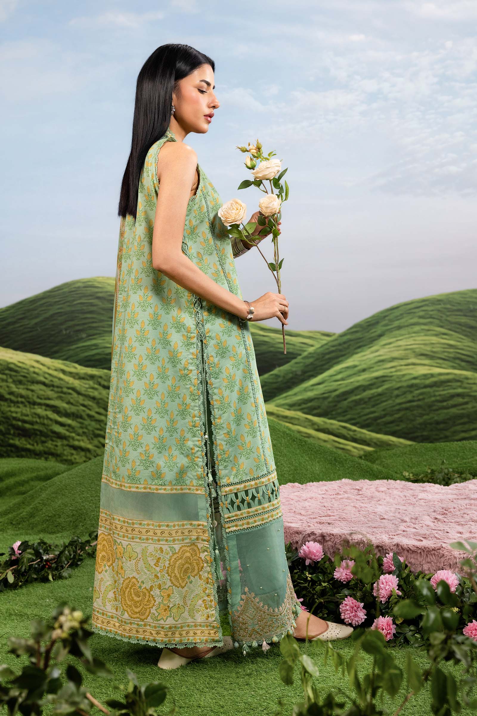 Maria B | M Basics Dreamscape Eid Lawn | MB-CUSV14-12B