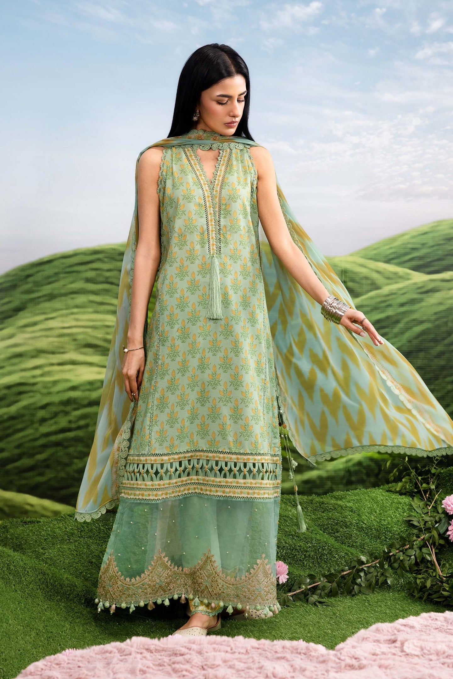 Maria B | M Basics Dreamscape Eid Lawn | MB-CUSV14-12B