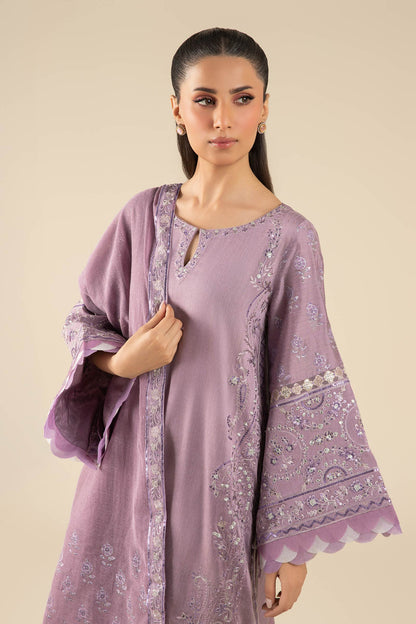 Maria B | Basics RTW | 3 Pc Embroidered Two Tone Silk Suit | MB-FS25-17