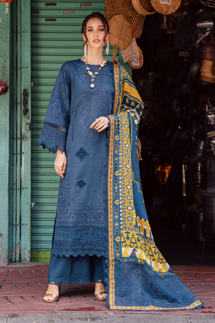 Marjjan | Carnation Lawn | MBL-13 A (TEAL BLUE)