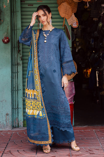 Marjjan | Carnation Lawn | MBL-13 A (TEAL BLUE)