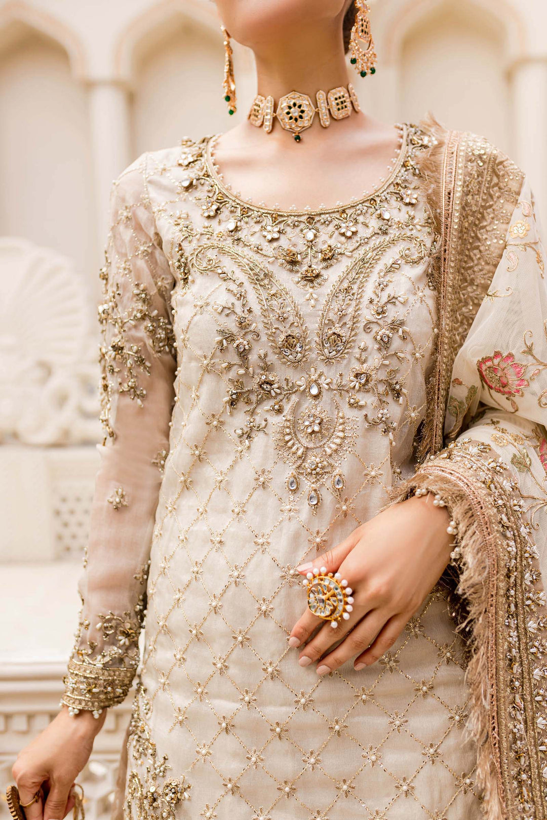 Maria B | Bridal Couture | Ivory Gold MC-906