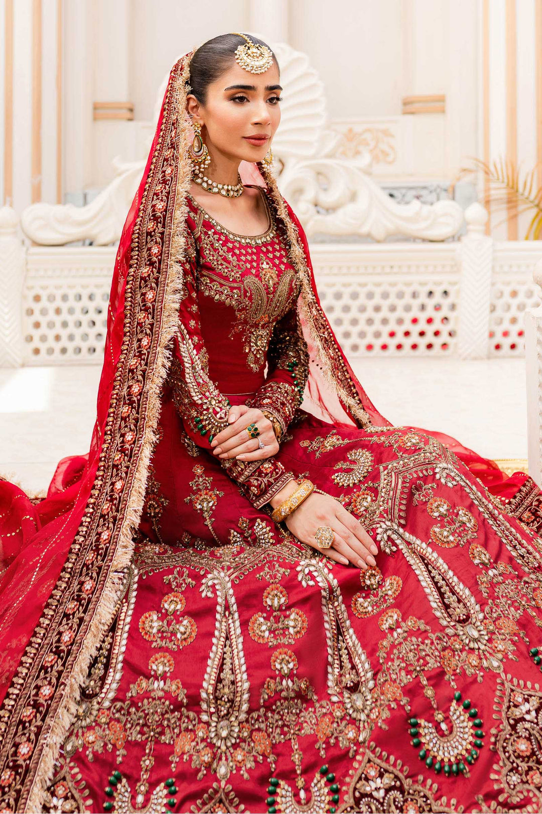 Maria B | Bridal Couture | Deep Red MC-907 - House Of Anaya