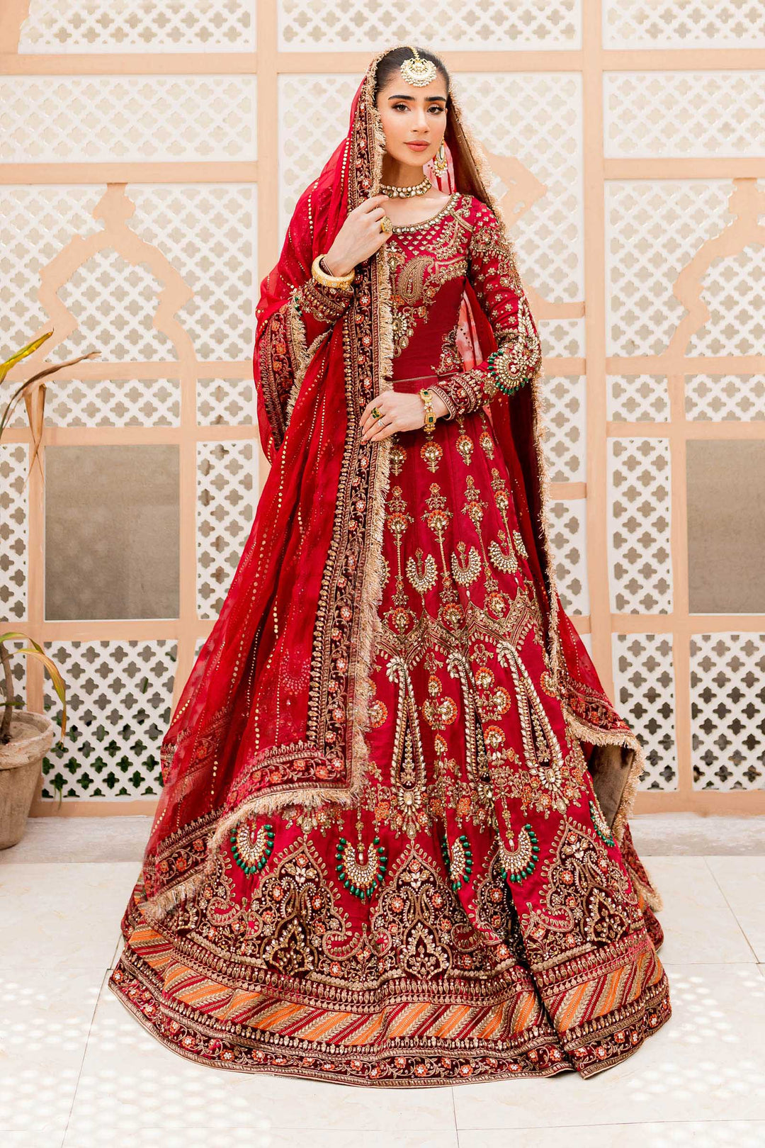 Maria B | Bridal Couture | Deep Red MC-907 - House Of Anaya