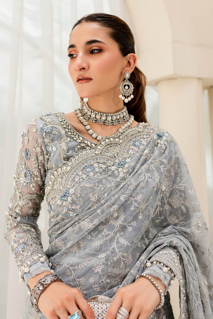 Maria B | Bridal Couture | Ice Blue MC-908 - House Of Anaya