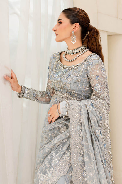 Maria B | Bridal Couture | Ice Blue MC-908 - House Of Anaya