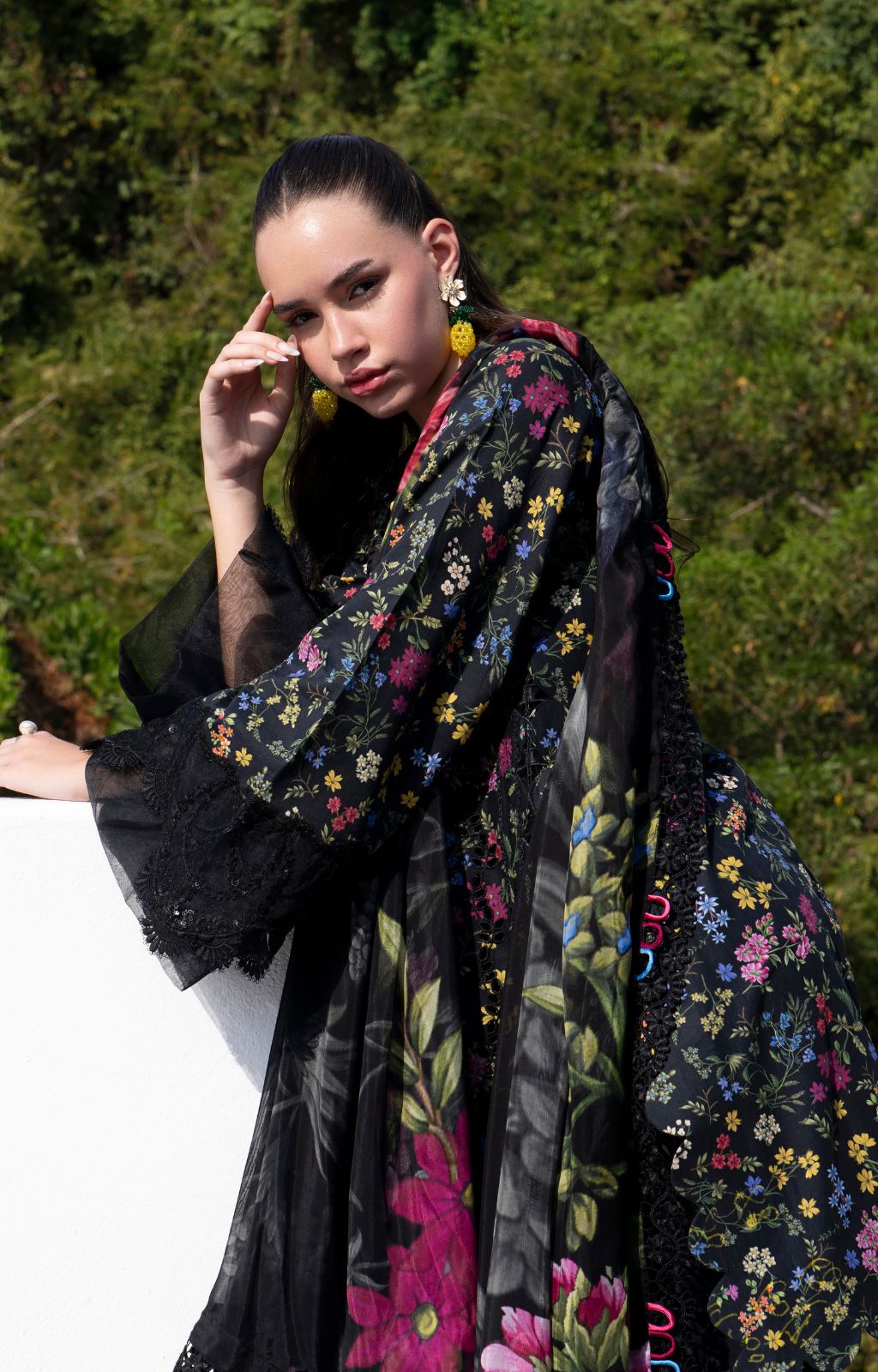 AJR Couture | Printakari Lawn 25 | Midnight Flora