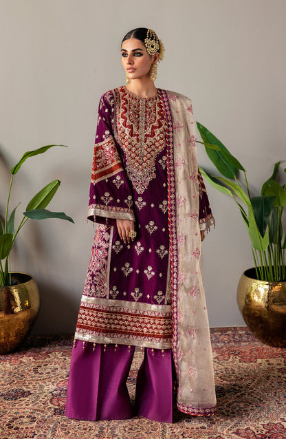 Emaan Adeel Makhmal Embroidered Velvet 3Pc Suit MK-05 MAHZARA - Riwayat-e-khas