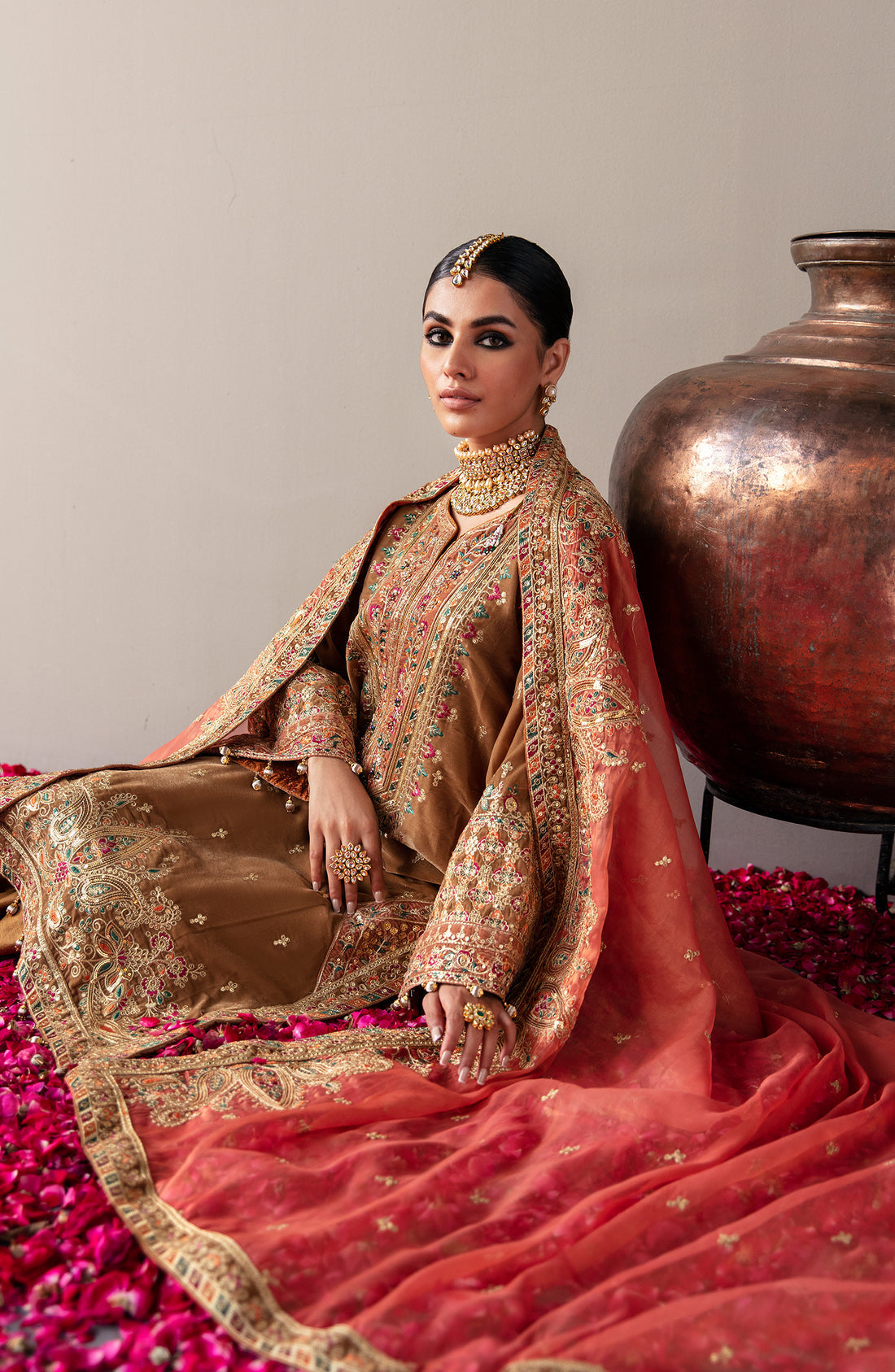 Emaan Adeel Makhmal Embroidered Velvet 3Pc Suit MK-07 MERAKI - Riwayat-e-khas