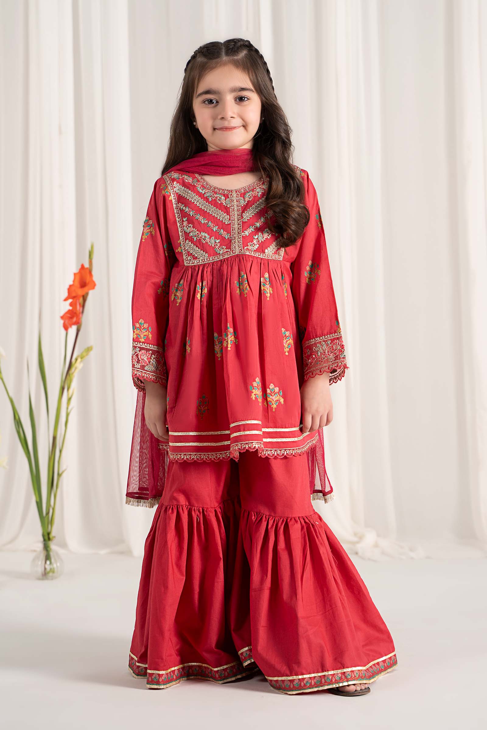 Maria B | 3 Piece Embroidered Lawn Suit | MKD-EF25-15 - Libasekhas