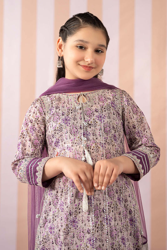 Maria B | 3 Piece Embroidered Lawn Suit | MKD-EF25-27 - Libasekhas