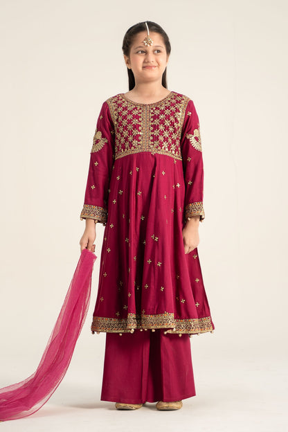 Maria B | 3 Piece Embroidered Linen Suit | MKD-W24-18 - Libasekhas