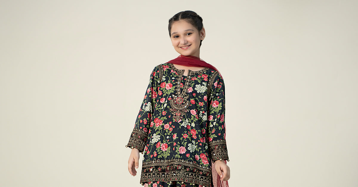 Maria B | 3 Piece Printed Linen Suit | MKD-W24-19 - Libasekhas