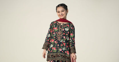 Maria B | 3 Piece Printed Linen Suit | MKD-W24-19 - Libasekhas