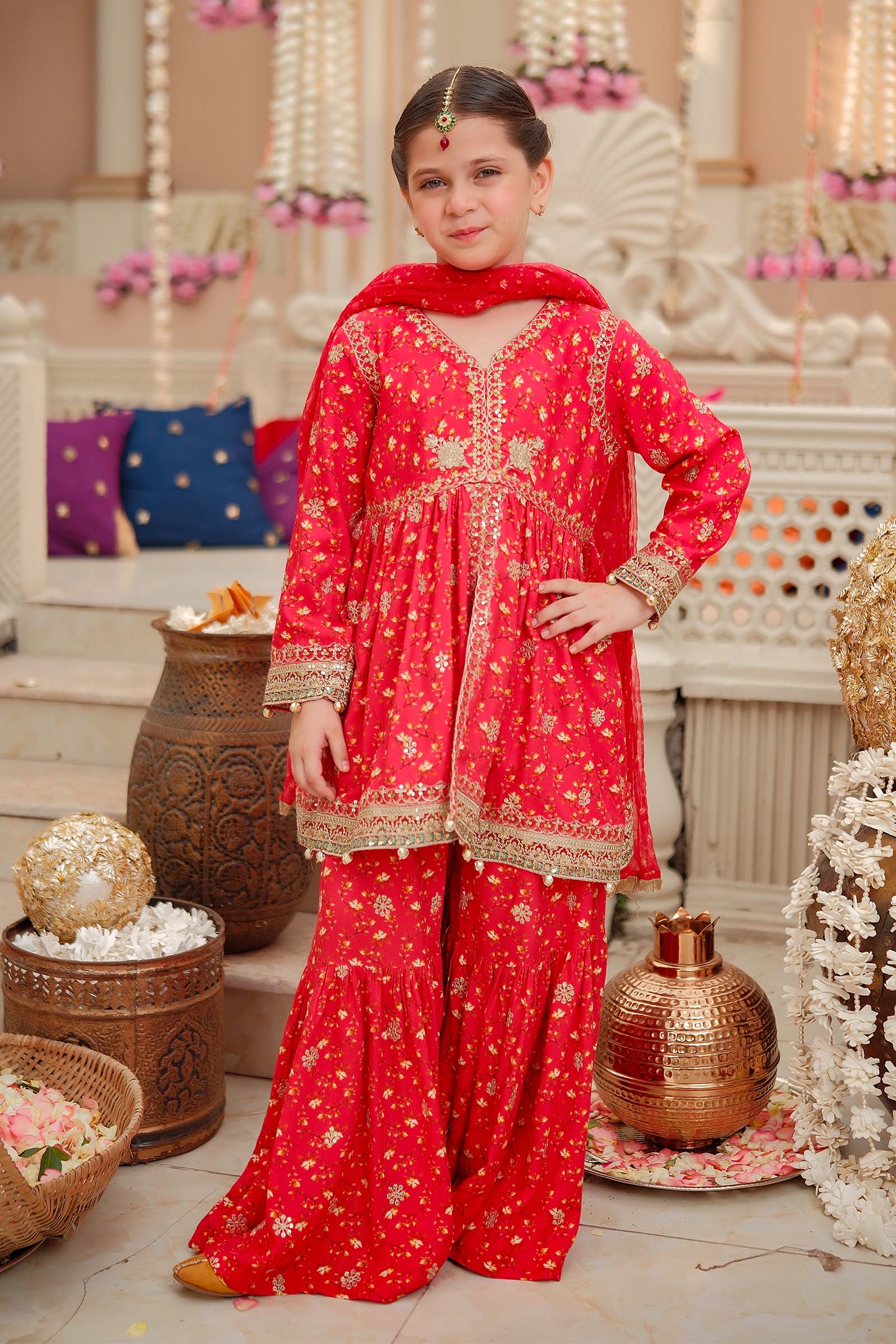 Maria B | 3 Piece Embroidered Marina Twill Suit | MKD-W24-12 - Libasekhas