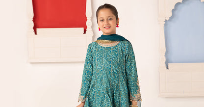 Maria B | 3 Piece Printed Raw Silk Suit | MKS-EA24-05 - Libasekhas