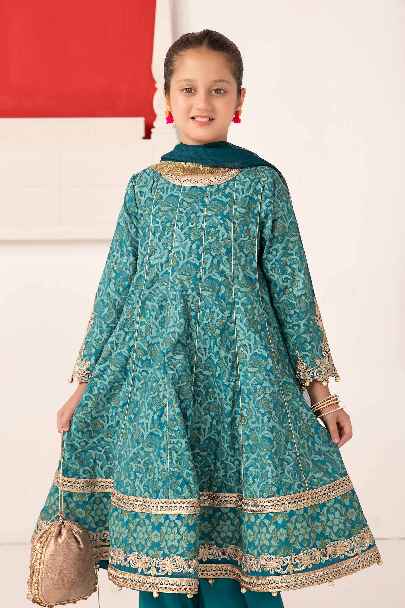 Maria B | 3 Piece Printed Raw Silk Suit | MKS-EA24-05 - Libasekhas