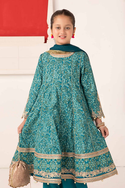 Maria B | 3 Piece Printed Raw Silk Suit | MKS-EA24-05 - Libasekhas