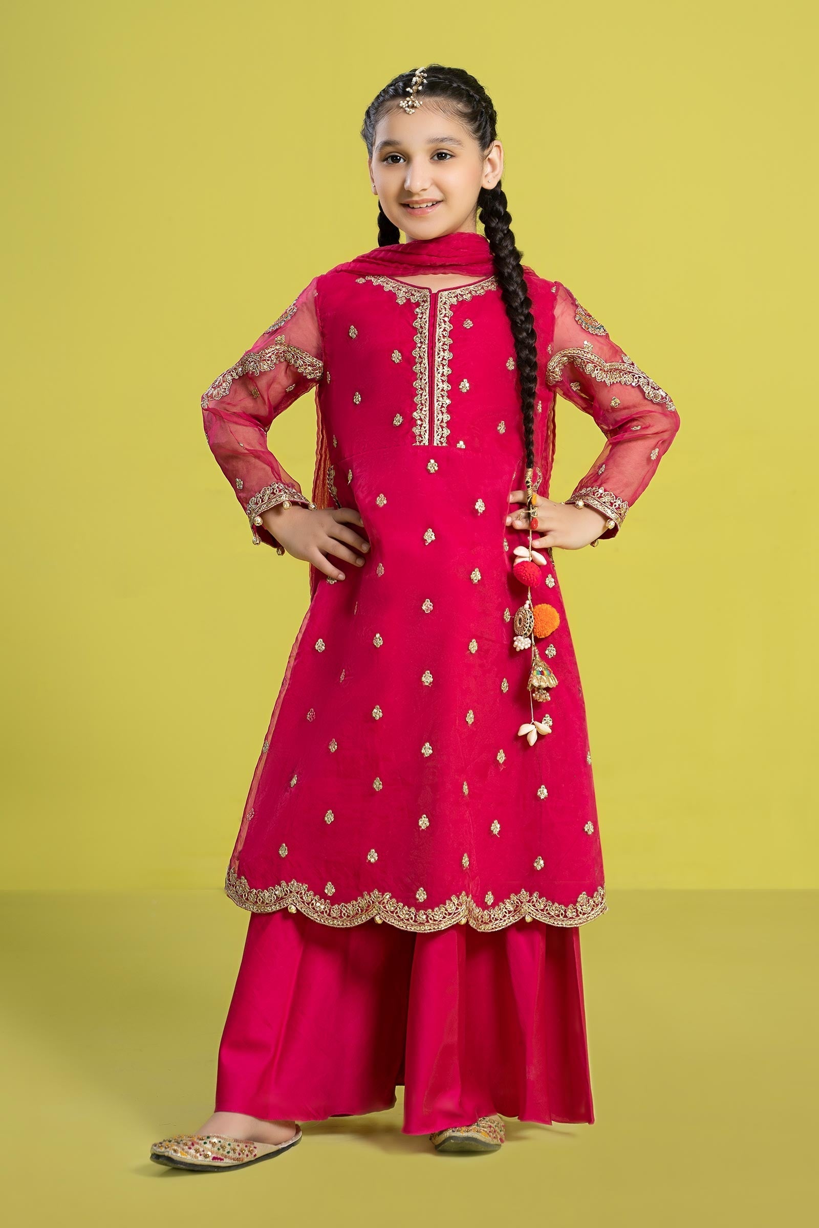 Maria B | 3 Piece Embroidered Organza Suit | MKS-EF24-23 - Libasekhas