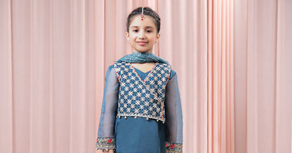Maria B | 3 Piece Embroidered Organza Suit | MKS-EF24-29 - Libasekhas