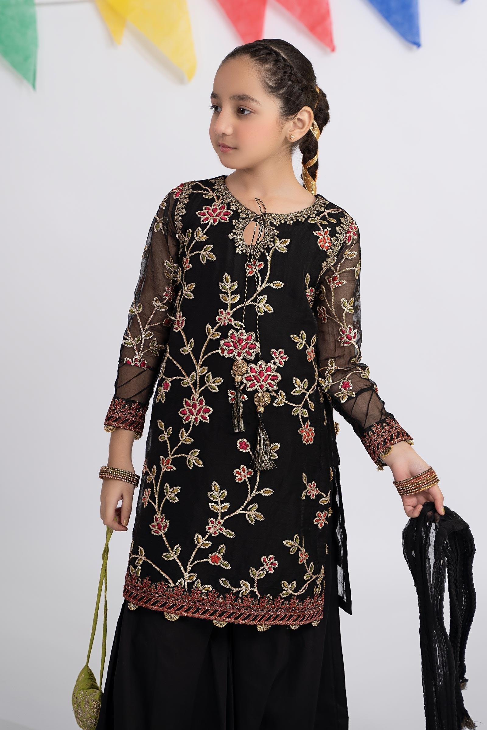 Maria B | 3 Piece Embroidered Organza Suit | MKS-EF24-30 - Libasekhas