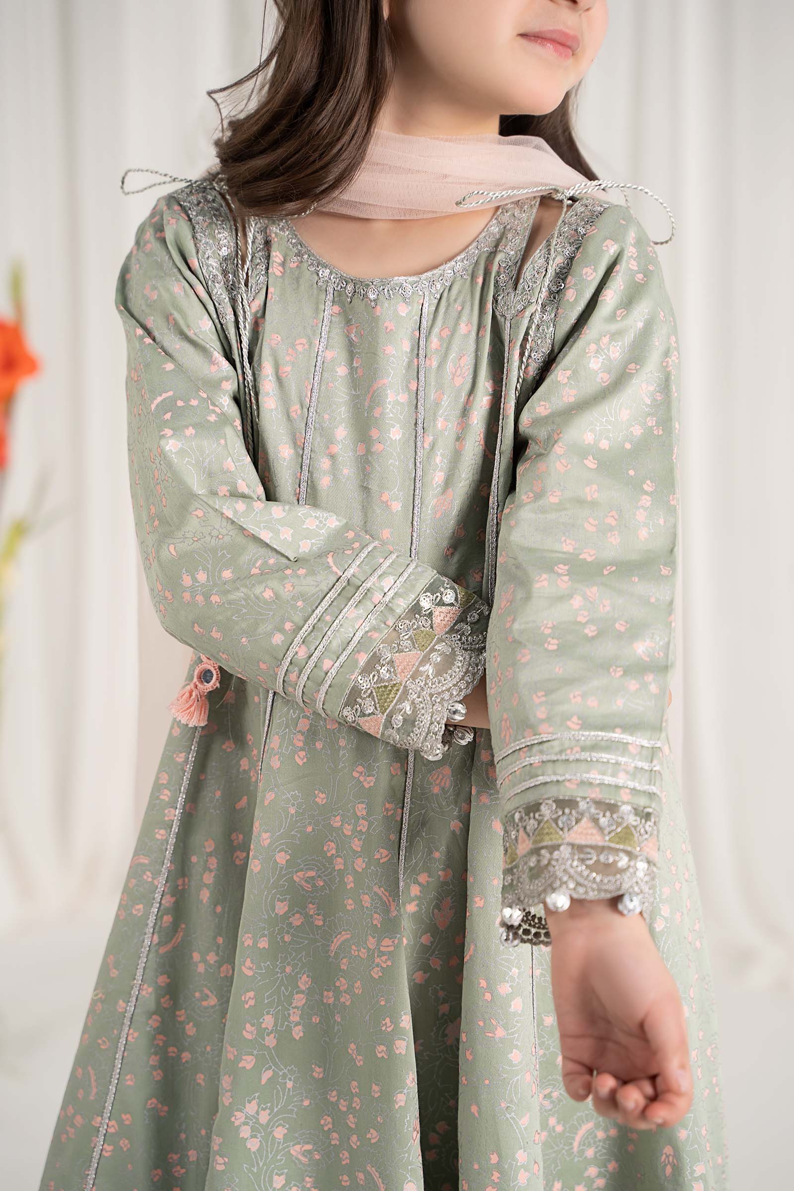 Maria B | 3 Piece Embroidered Cotton Satin Suit | MKS-EF25-08 - Libasekhas