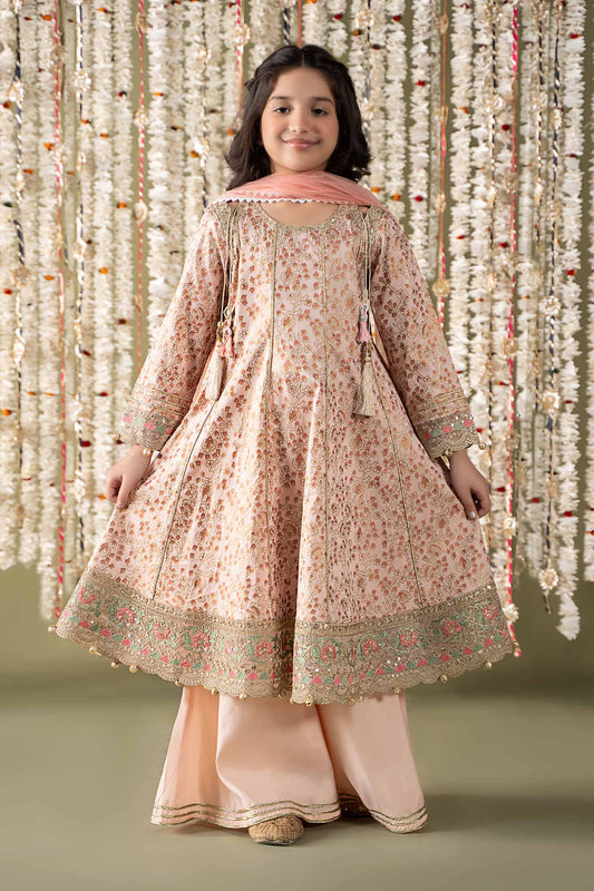 Maria B | 3 Piece Embroidered Cotton Satin Suit | MKS-EF25-08 - Libasekhas