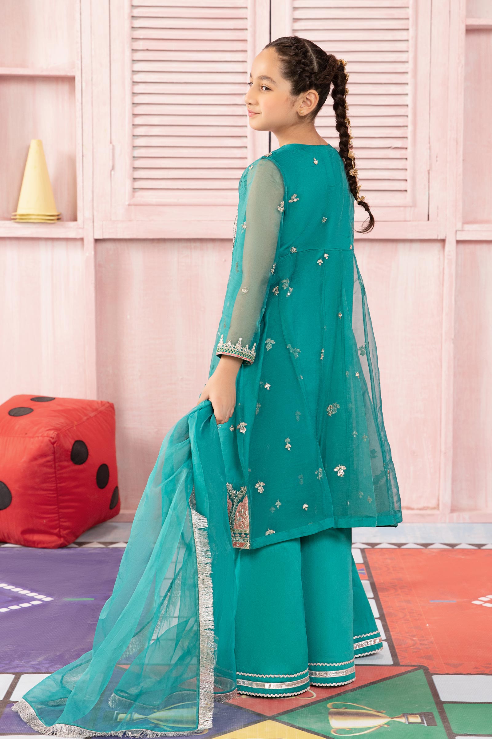Maria B | 3 Piece Embroidered Organza Suit | MKS-PF24-01 - Libasekhas