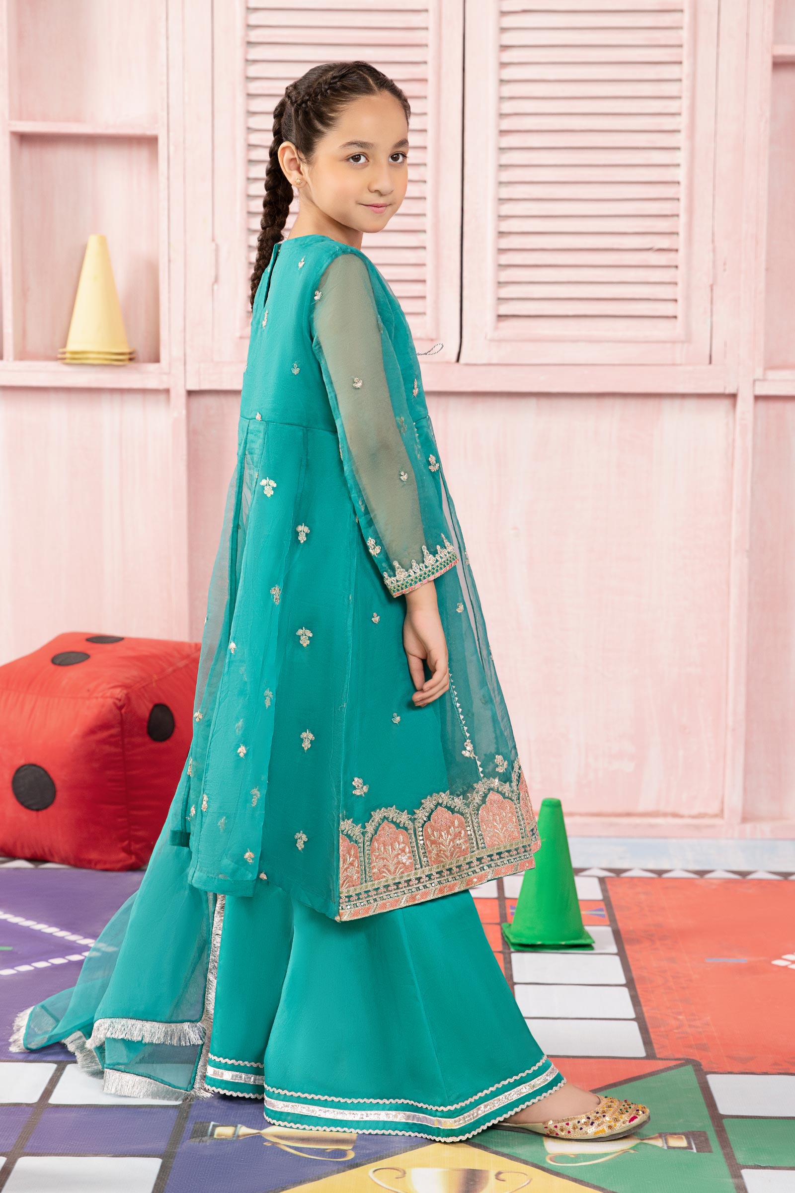 Maria B | 3 Piece Embroidered Organza Suit | MKS-PF24-01 - Libasekhas