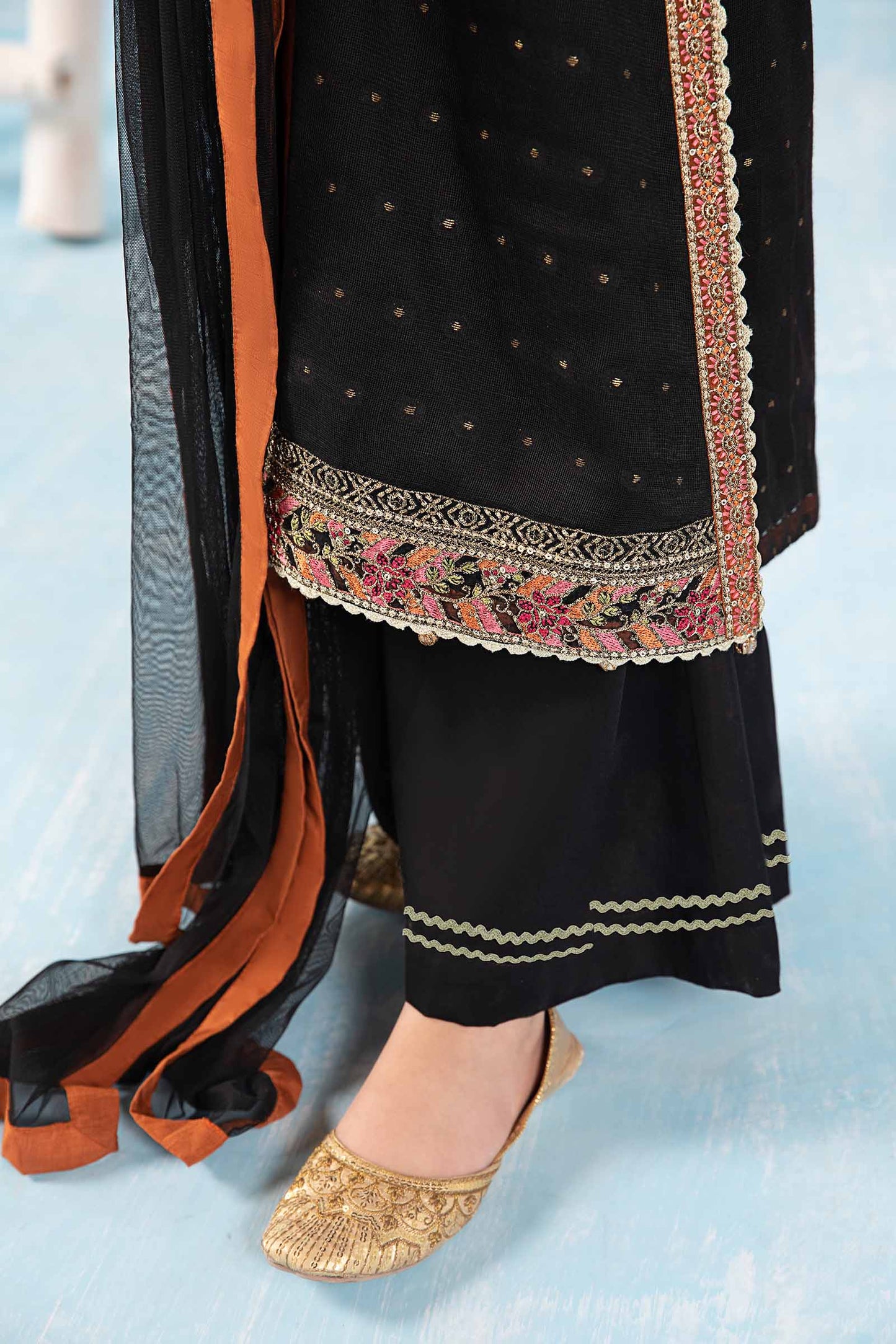 Maria B | 3 Piece Embroidered Cotton Zari Net Suit | MKS-PF24-06 - Libasekhas