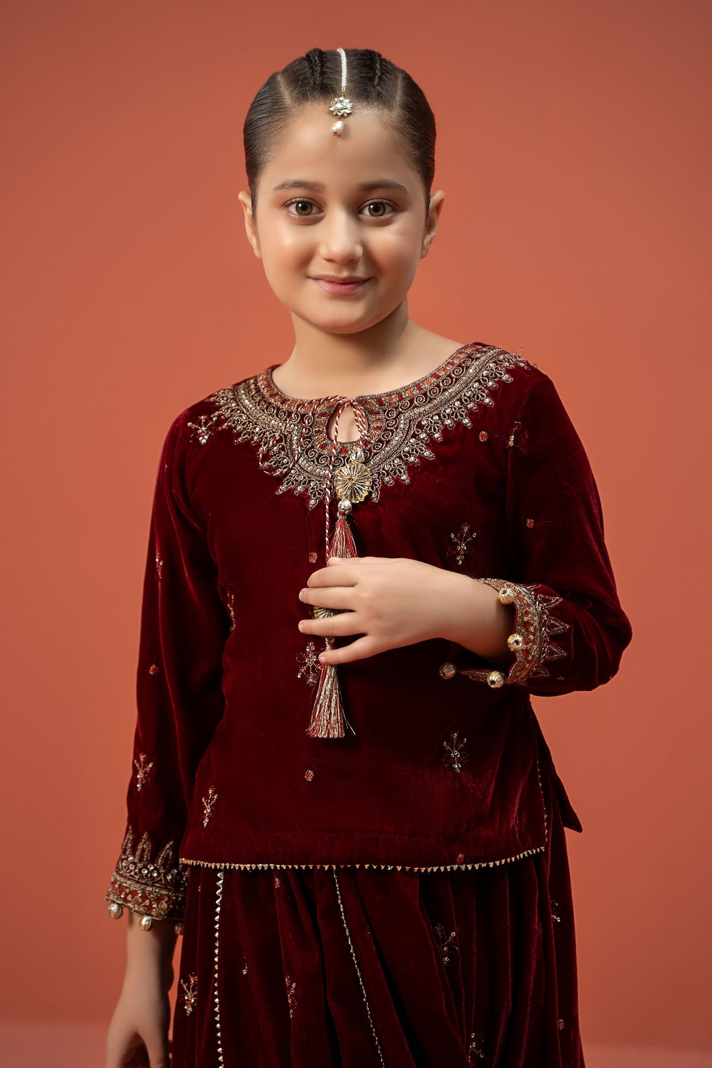 Maria B | 3 Piece Embroidered Velvet Suit | MKS-W24-14 - Libasekhas