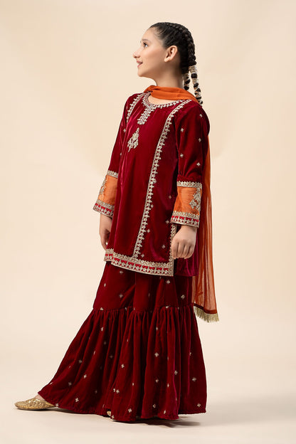 Maria B | 3 Piece Embroidered Velvet Suit | MKS-W24-16 - Libasekhas