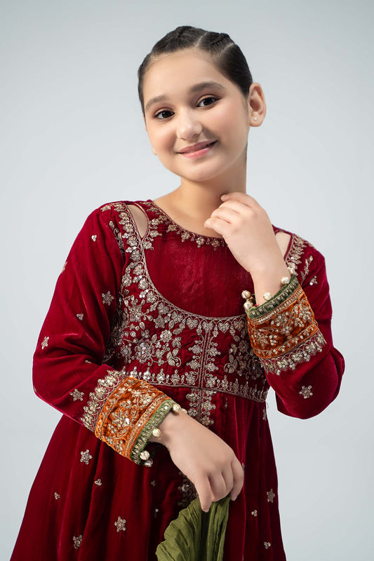 Maria B | 3 Piece Embroidered Velvet Suit | MKS-W24-17 - Libasekhas