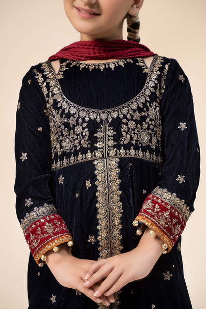 Maria B | 3 Piece Embroidered Velvet Suit | MKS-W24-17 - Libasekhas