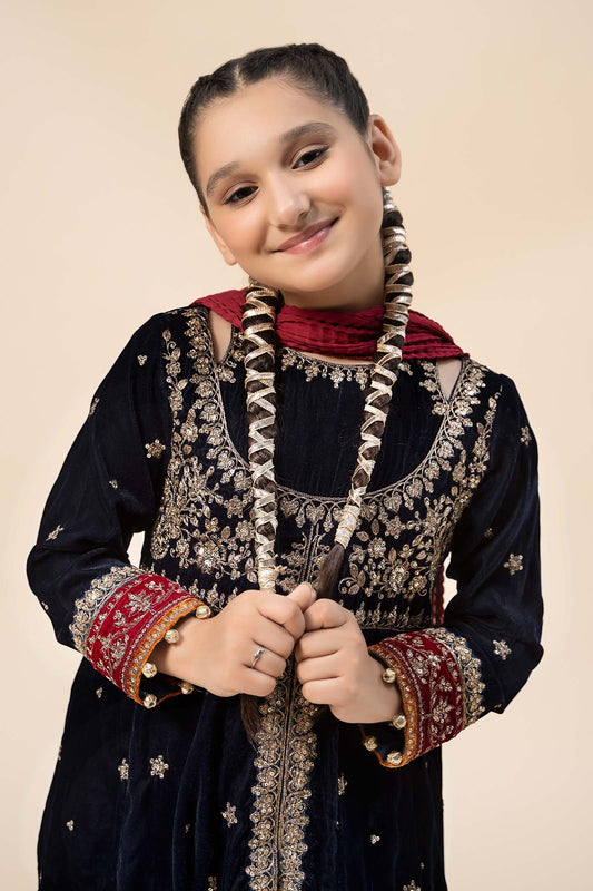 Maria B | 3 Piece Embroidered Velvet Suit | MKS-W24-17 - Libasekhas