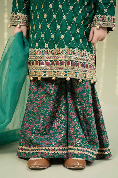 Maria B | 3 Piece Embroidered Raw Silk Suit | MKS-W24-28 - Libasekhas