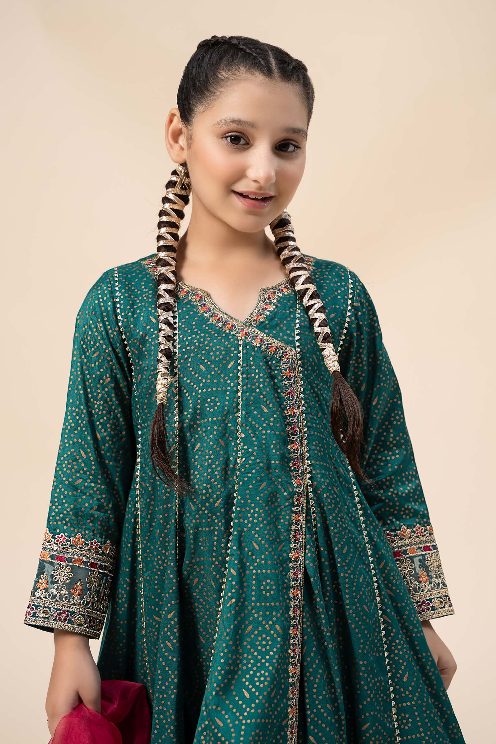 Maria B | 3 Piece Embroidered Raw Silk Suit | MKS-W24-29 - Libasekhas