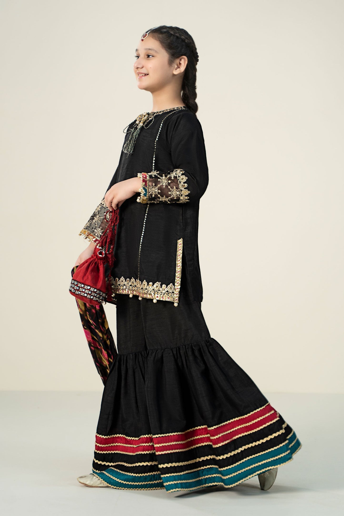 Maria B | 3 Piece Embroidered Raw Silk Suit | MKS-W24-31 - Libasekhas