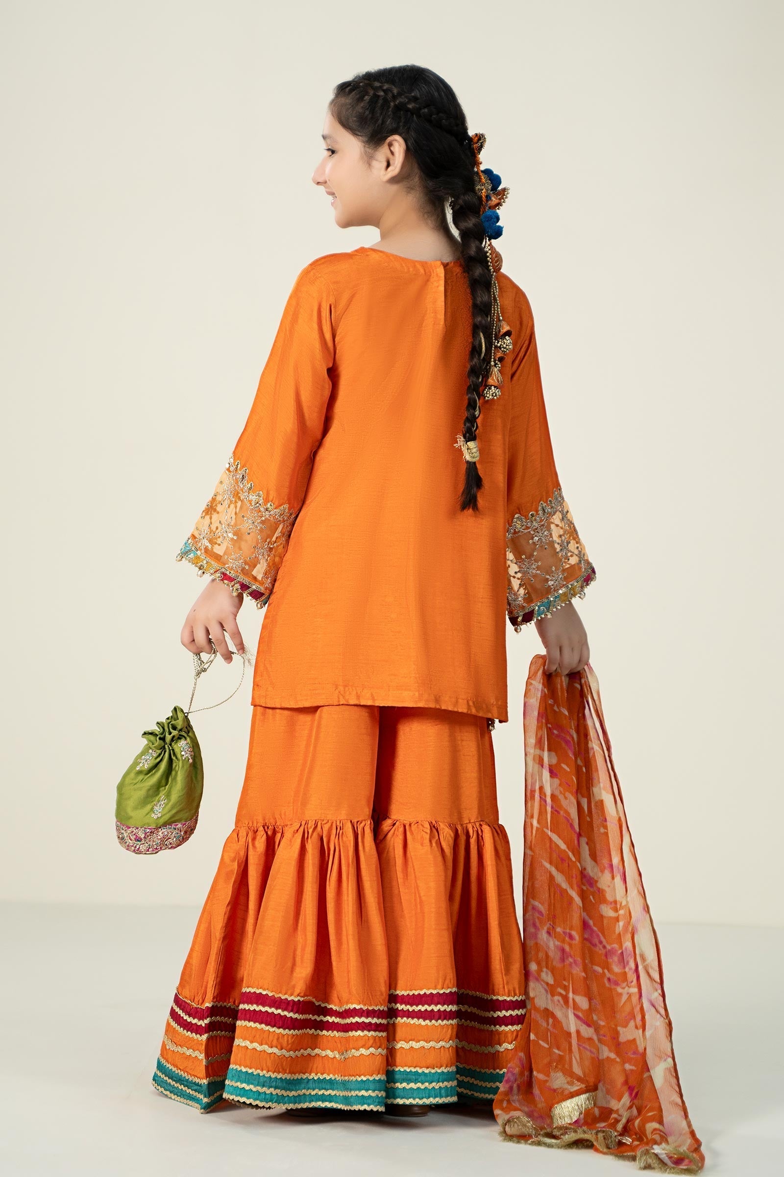 Maria B | 3 Piece Embroidered Raw Silk Suit | MKS-W24-31 - Libasekhas
