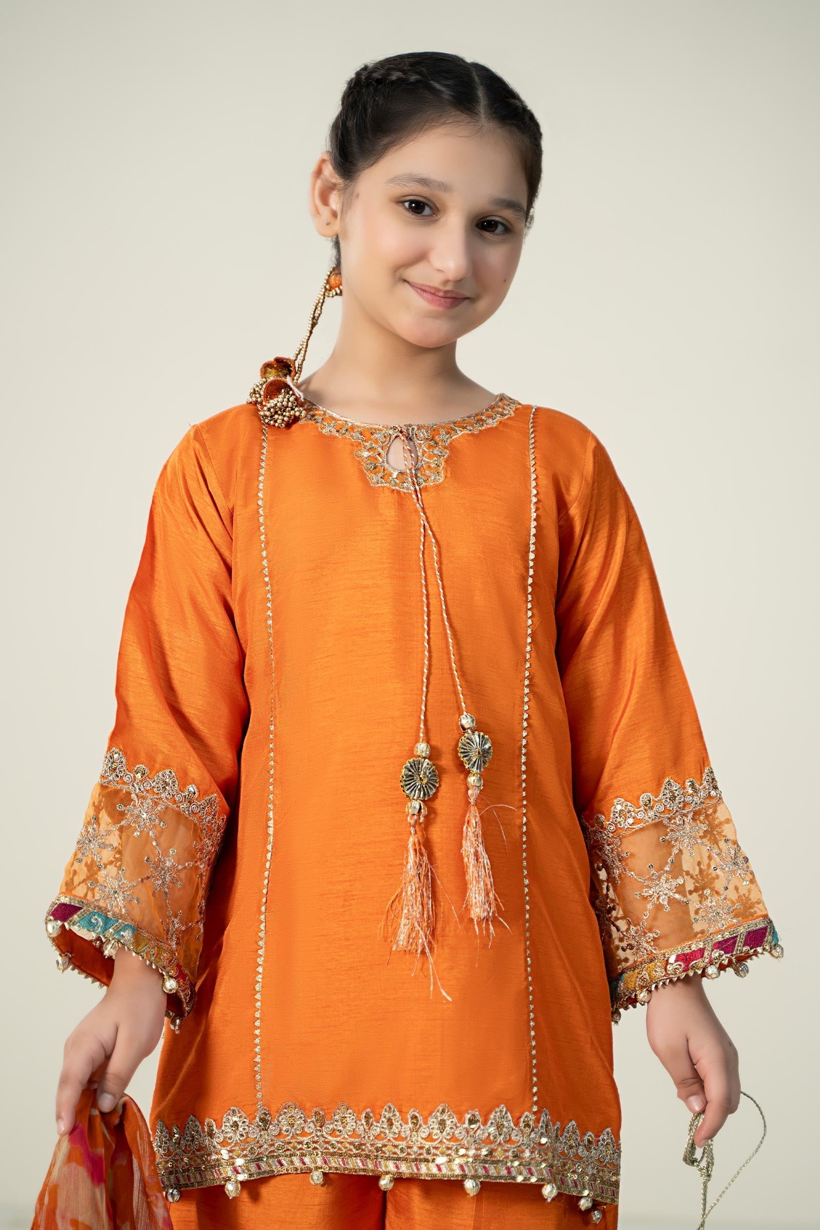 Maria B | 3 Piece Embroidered Raw Silk Suit | MKS-W24-31 - Libasekhas