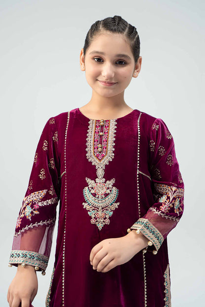 Maria B | 3 Piece Embroidered Velvet Suit | MKS-W24-32 - Libasekhas