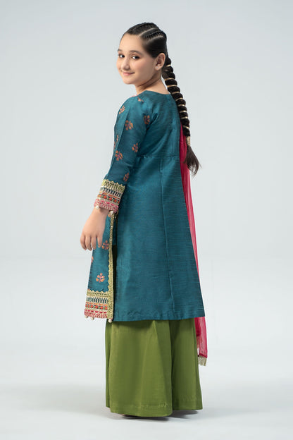 Maria B | 3 Piece Embroidered Raw Silk Suit | MKS-W24-33 - Libasekhas