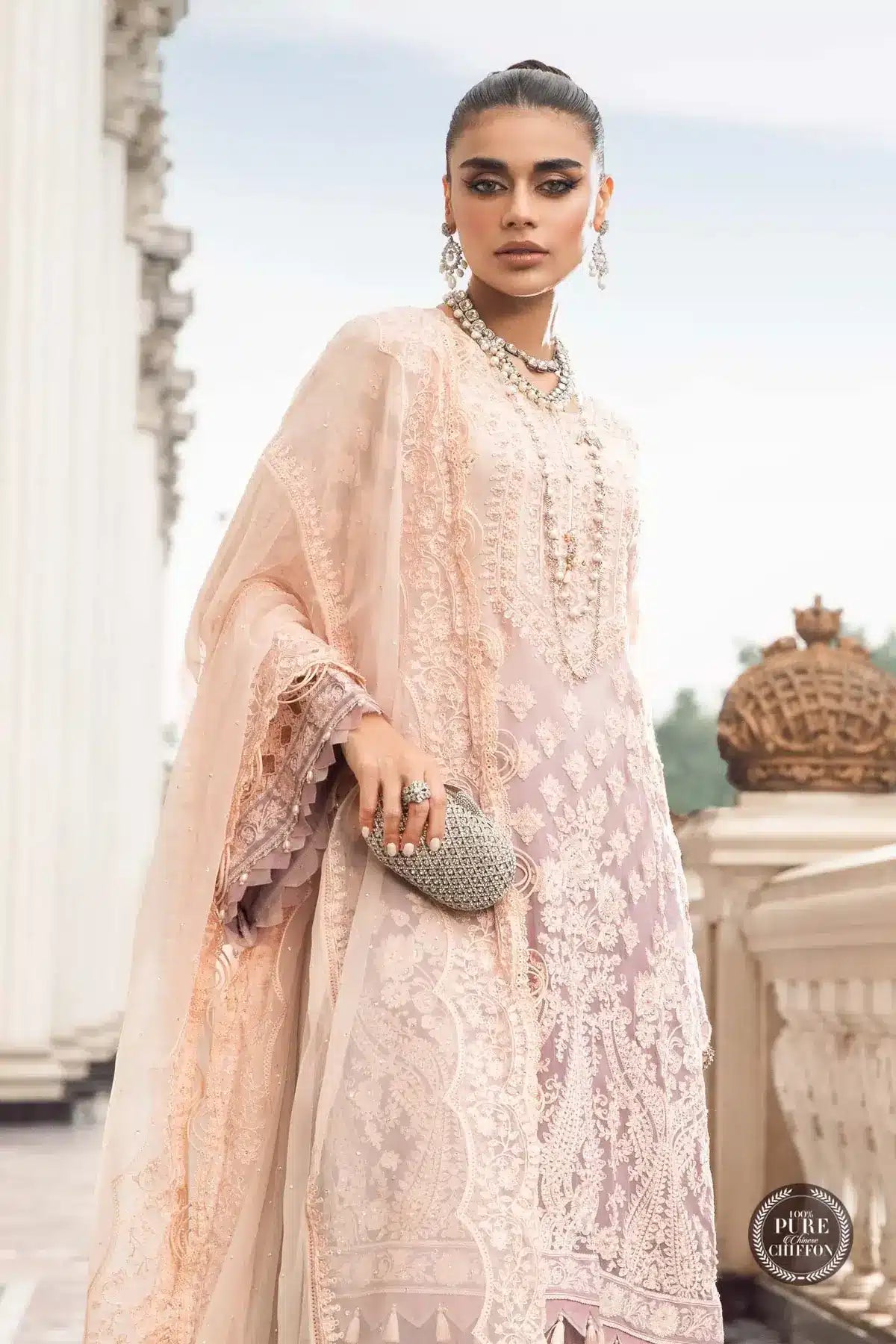 Maria B | Luxury Chiffon Collection | Lilac - House Of Anaya