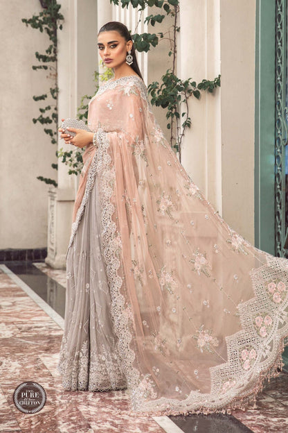 NEW MARIA B - MPC-23-105 Peach And Grey - Riwayat-e-khas