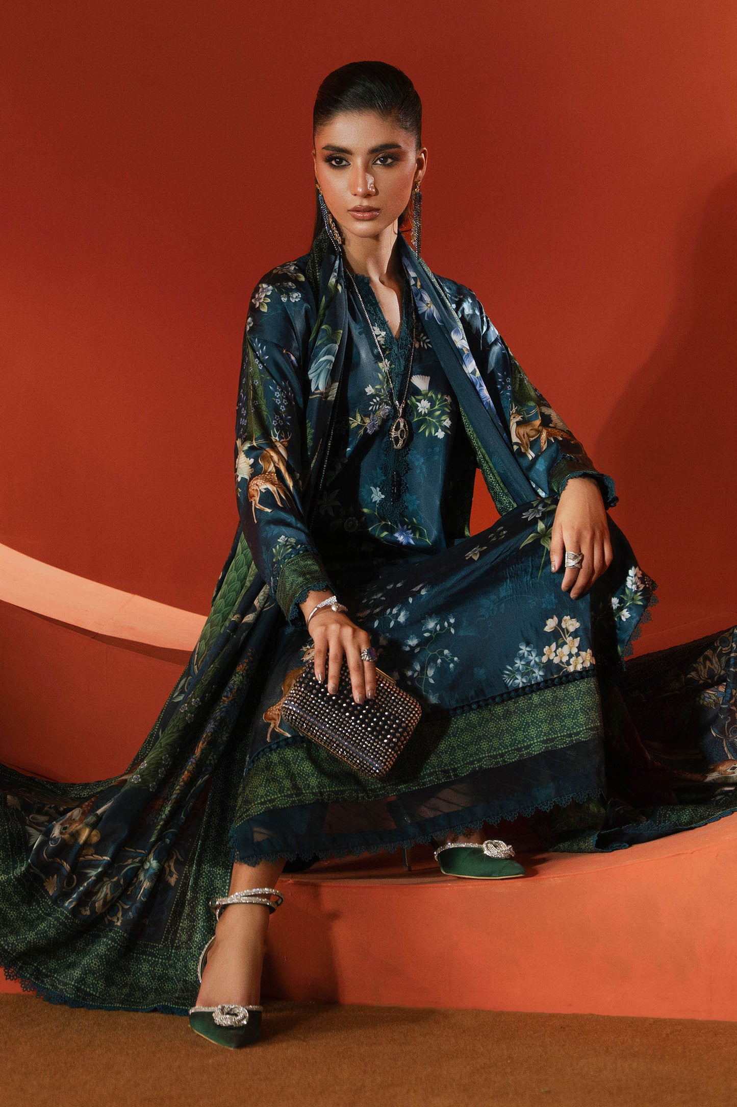 Maria B | Eid Collection 26 | 3 Piece Printed Satin Silk Suit